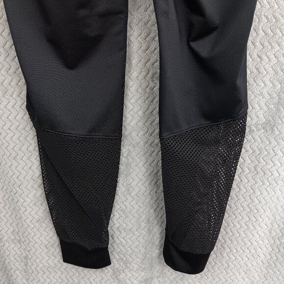 PINK VICTORIA'S SECRET ULTIMATE Women's Black Mesh Jogger Size S Pants Yoga Gym - Picture 4 of 5